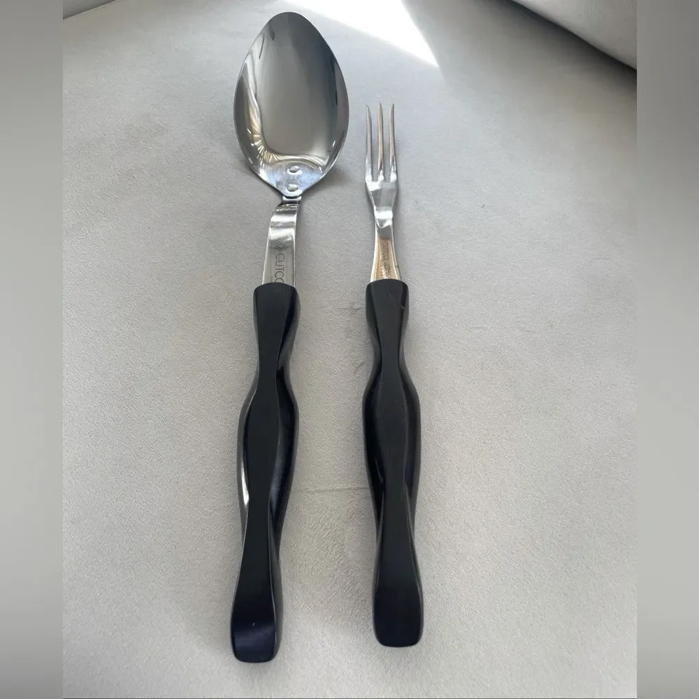 Cutco # 1726 KJ Fork & Mixing Large Serving Spoon 17 KH  Classic Dark Brown